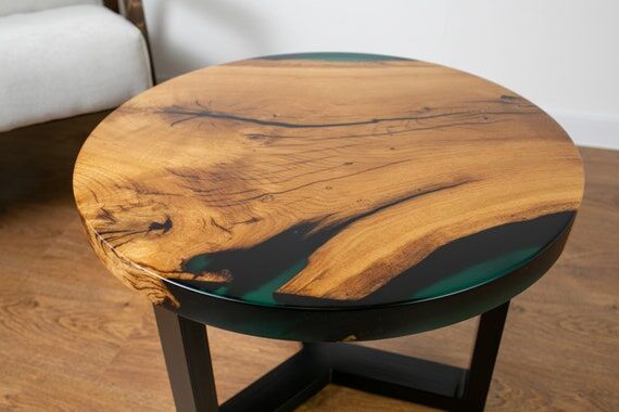 oak epoxy resin table top, dining desk table ...