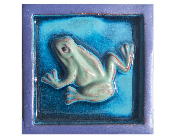 Handmade Ceramic Small Frog Tile...