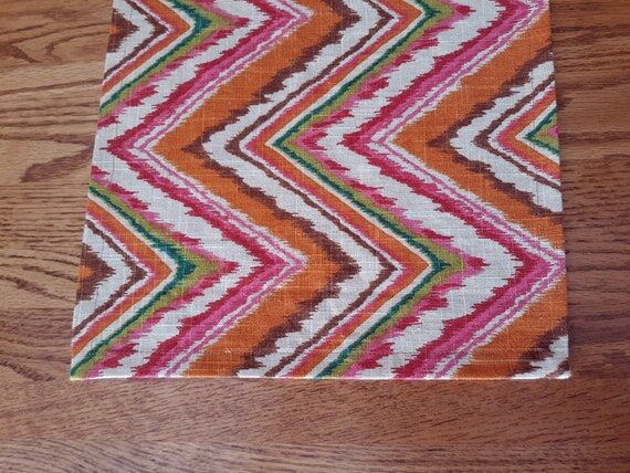 Orange Art Deco Table Runner: Chevron Zigzag ...