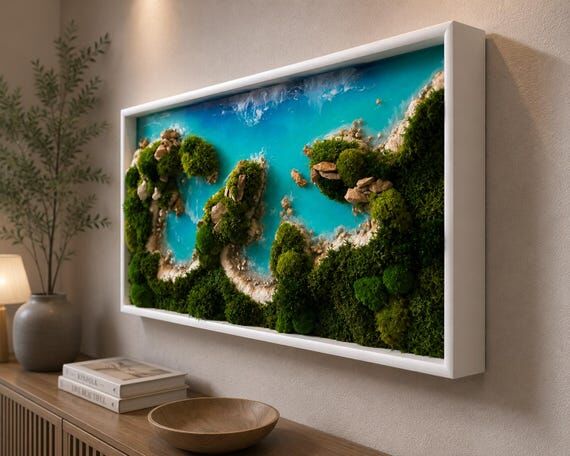 Ocean Resin Wall Art , 3D Coastal Wall Decor,...