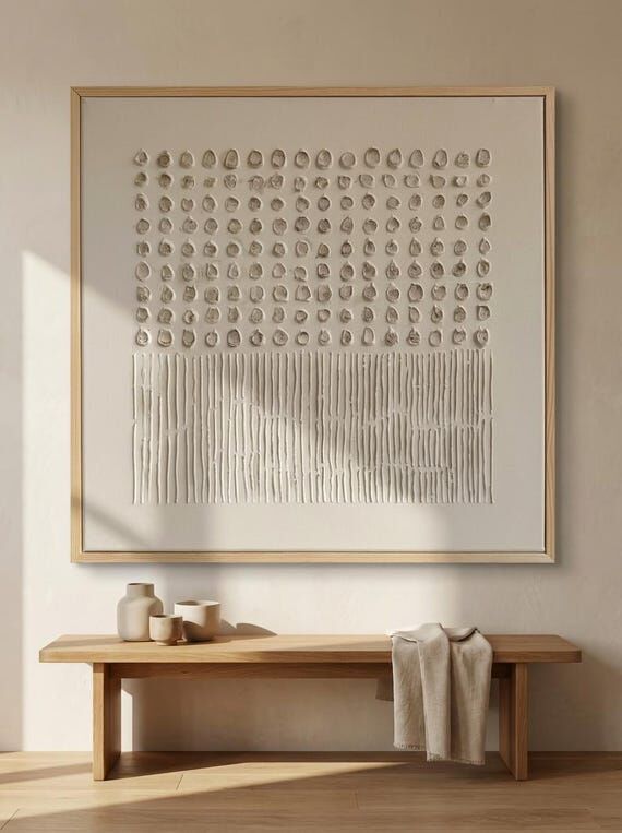 Minimalist Beige Textured Wall Art - Japandi ...