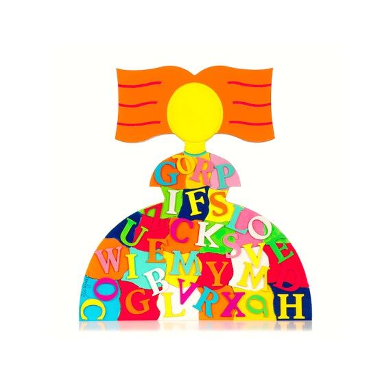 Modern Pop Art 3D Letter Figurine: Colorful W...