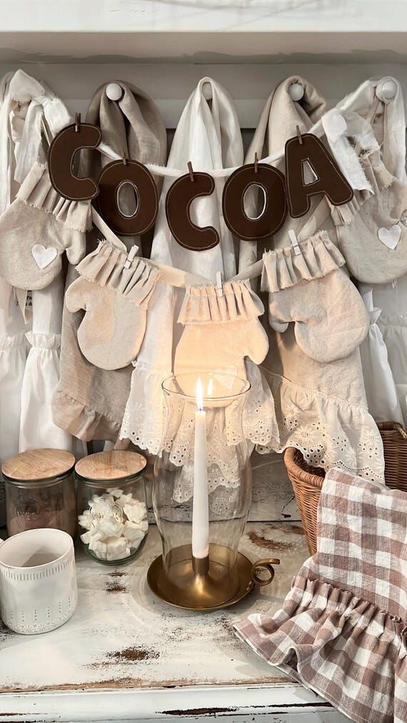 COCOA banner, winter banner, Valentine banner...