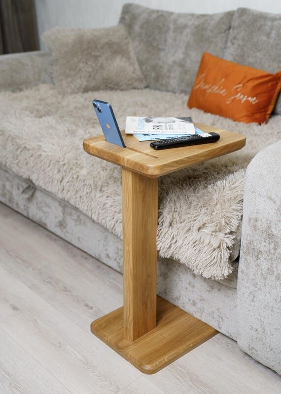Sofa armrest table, slim side stand for coffe...