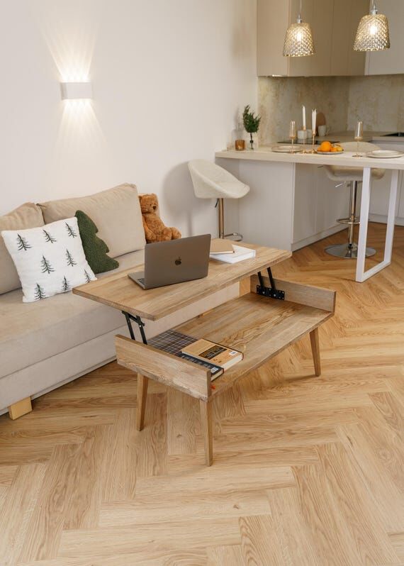 Сoffee table with storage, wood lift top des...