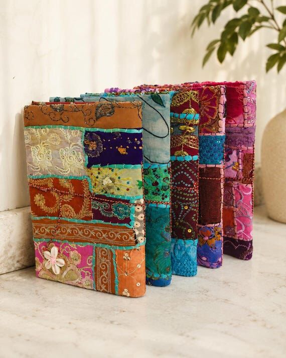 Handmade Kantha Fabric Journal Vintage Boho N...