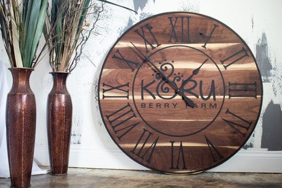 Live-edge Walnut Wall Clock, Walnut Clock, wo...