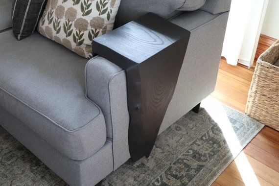 Extra Long Round Sofa Couch Black Ash Armrest...