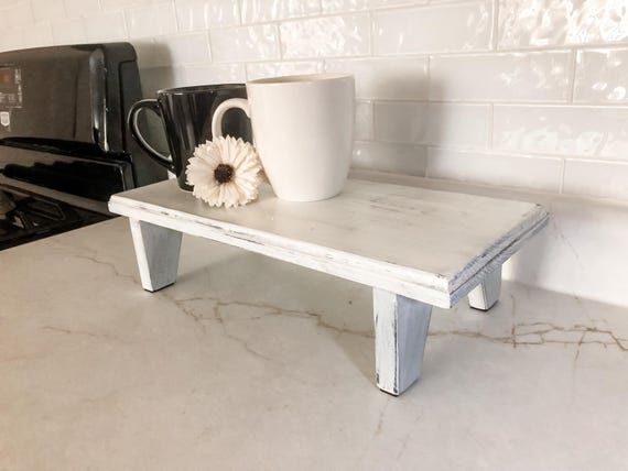 Handmade White Wooden Kitchen Riser, Neutral ...