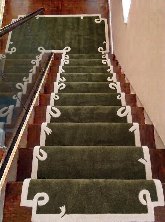 Irregular Shape Stair Runner Rug | Scandinavi...