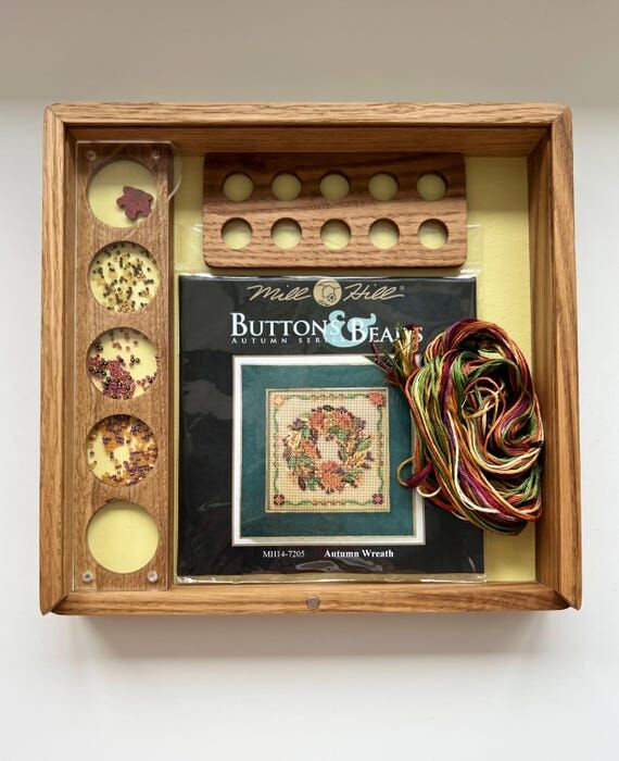 Wooden Embroidery Organizer for Beads and Bob...