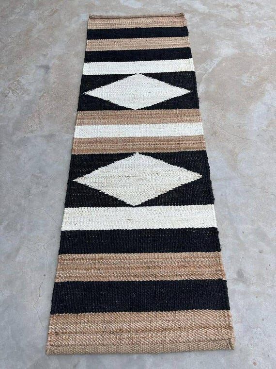 Indian Handloomed Black with Off White Border...