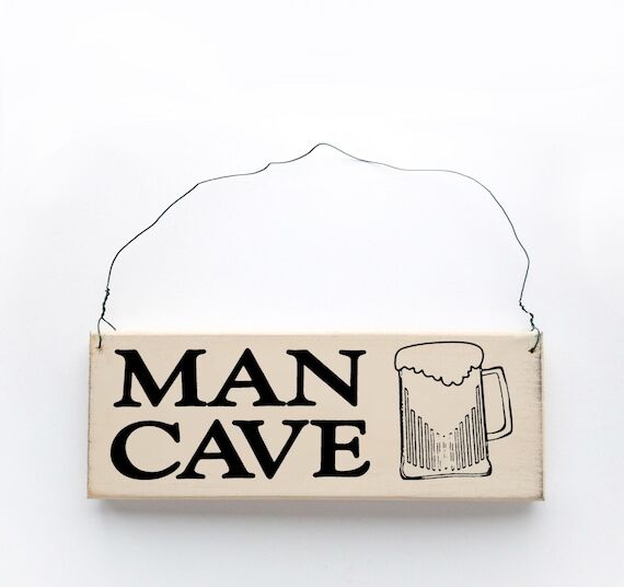 Man Cave Handmade Wooden Sign - Rustic Hangin...