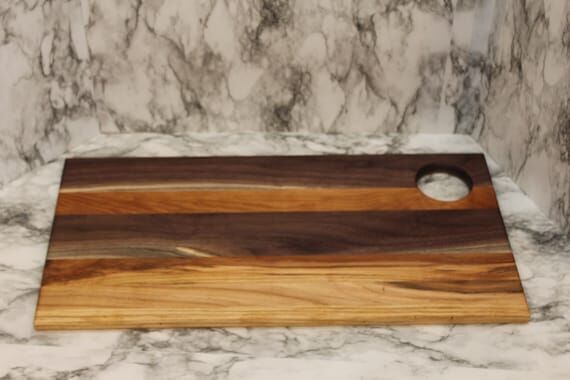 Over The Sink mixed wood Cutting Board with c...