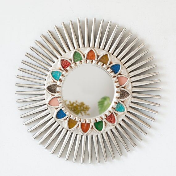 Peruvian Silver Round mirror 25.6" for w...
