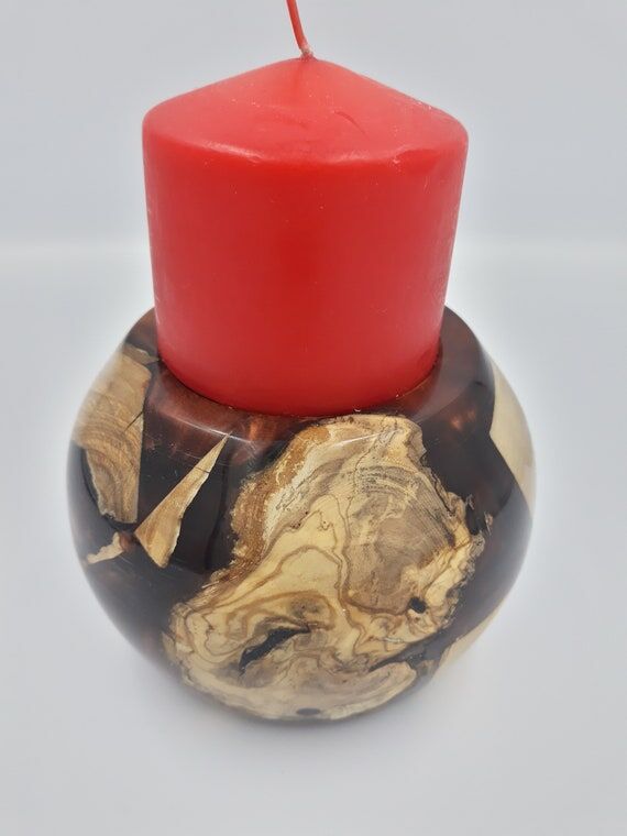 Epoxy Resin Candle Holder, Unique Candlestick...