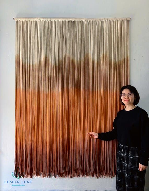Macrame Curtain, Modern Wall Art, Door Curtai...