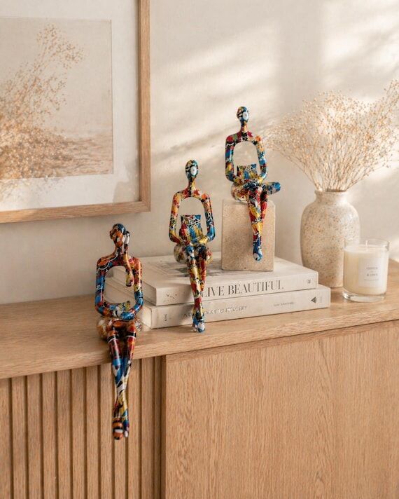 Set of 3 Abstract Figurines | Modern Home Dec...