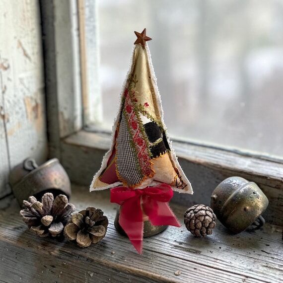 Christmas tree/with wooden stand/quilted/acce...