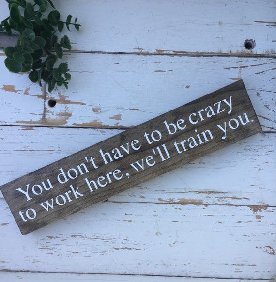 Funny Office Sign, Handmade Wooden Desk Decor...