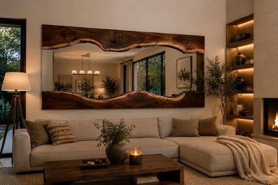 Live Edge Walnut Wall Mirror: Handmade Solid ...