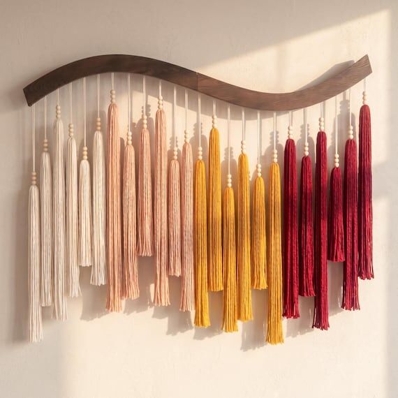 Modern Arcadia Wall Art, Wavy Fiber Wood Hang...