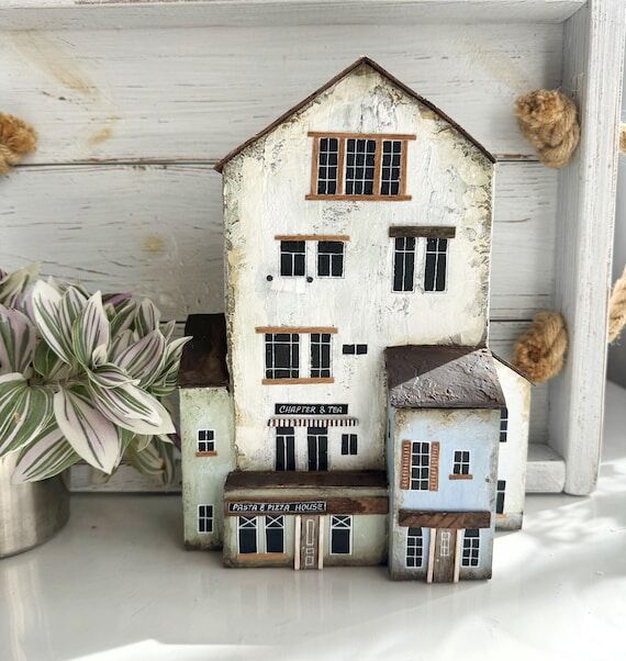 Wabi-Sabi Wood House Sculpture | Tea Shop & P...