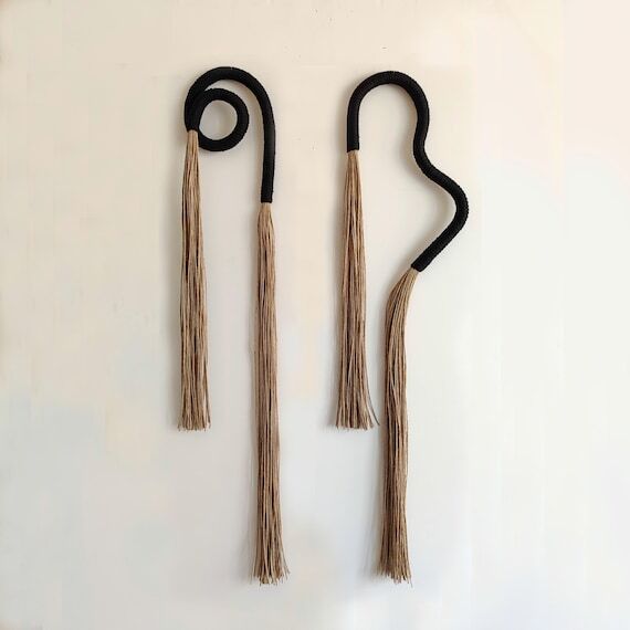 Rope wall art, abstract curved shape and spir...