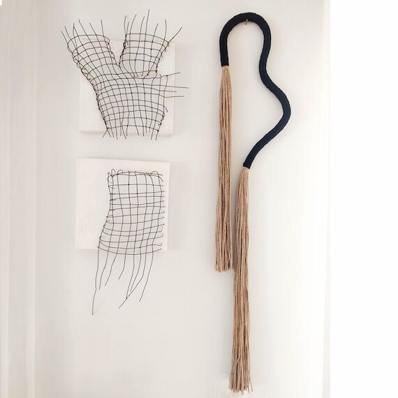 Squiggle wall art, wrapped wall hanging, mode...
