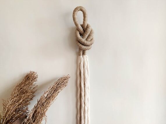 Macrame decorative knot, modern wall hanging ...