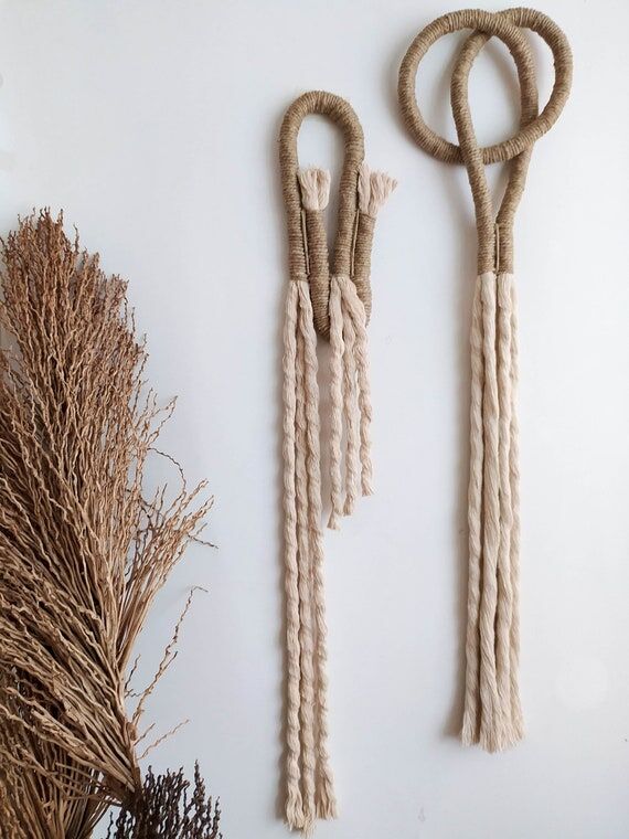 Large macrame decorative knots, modern wall h...