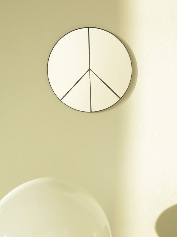 Peace Sign Wall Mirror, Handmade Home Decor (...