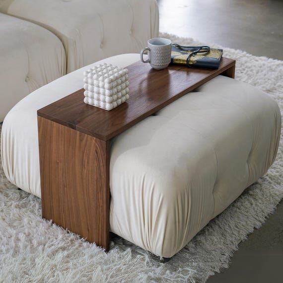 Over Ottoman Tray Table Wood Ottoman Cover fo...