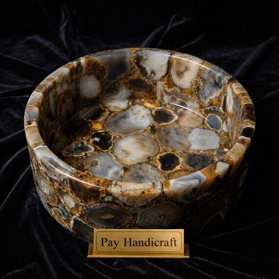 Luxury Agate Stone Vessel Sink |Handmade Natu...