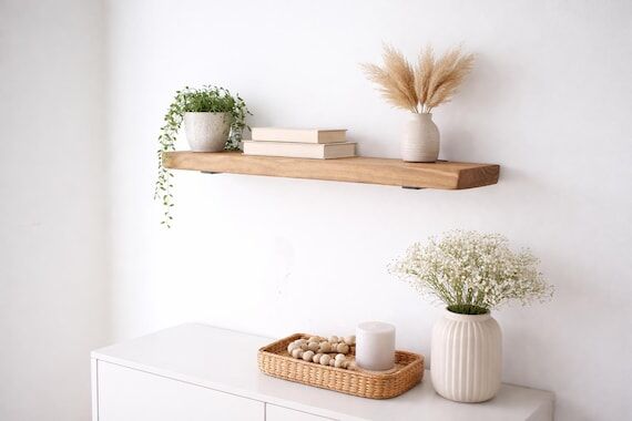 Floating Shelves Solid Wood Heavy Duty Wooden...