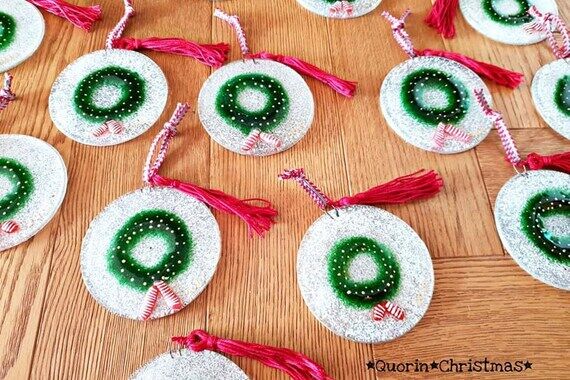 fused glass christmas wreath,ornaments and as...