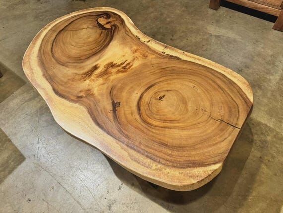 Live Edge Acacia Wood Crosscut Slab – Natur...