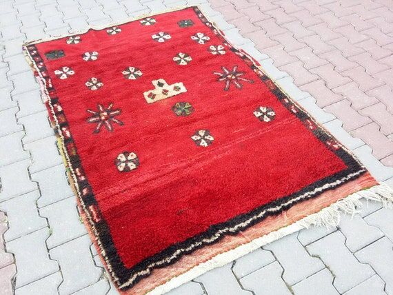 Rare Vintage Home Decor Shaggy Rug, Vintage T...