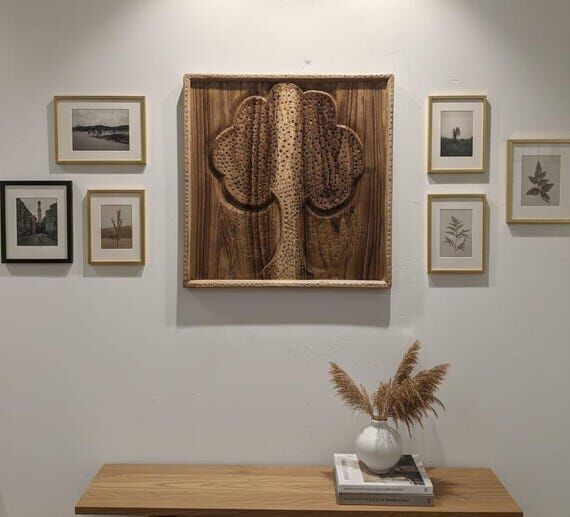 Handcrafted Natural Wood Artwork: Statement P...