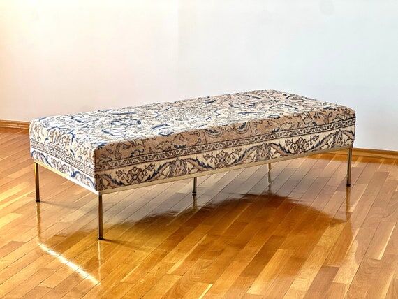 Vintage Kilim Coffee Table, Ottoman Bench, Li...