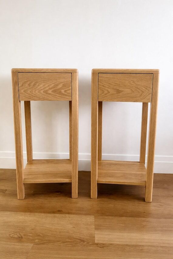 Modern Nightstand with Drawer: Minimalist Bed...