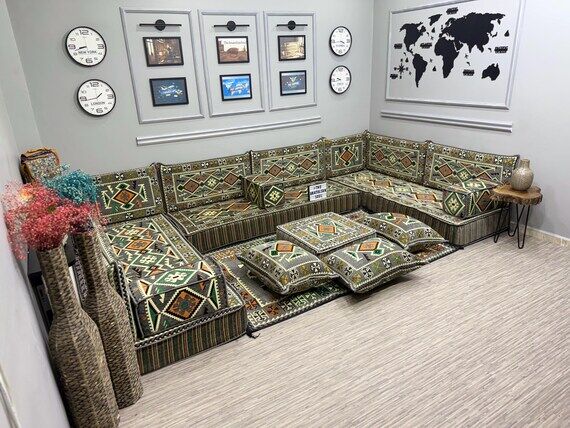 Turkish Floor Sofas Seating Set, Ethnic Room ...