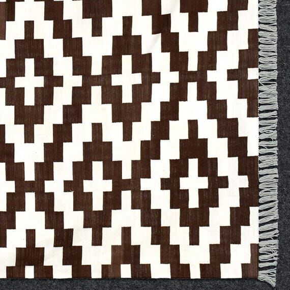 Handwoven Cotton Area Rug For Living Room Dec...