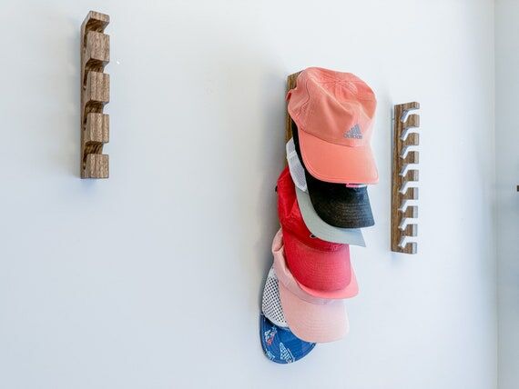 Wood Hat Rack for Baseball Caps — Handmade,...