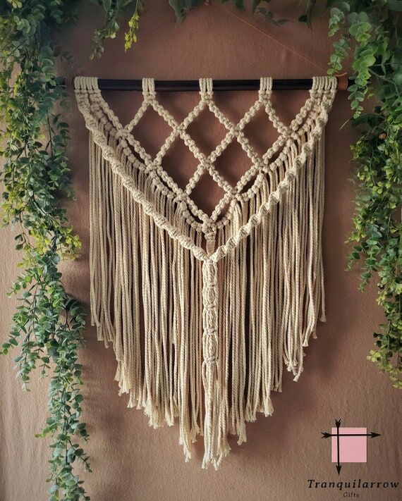 Diamond Boho Macrame Wall Hanging Decor...