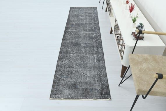 2x8 Vintage Turkish Runner Rug, Handmade Wool...