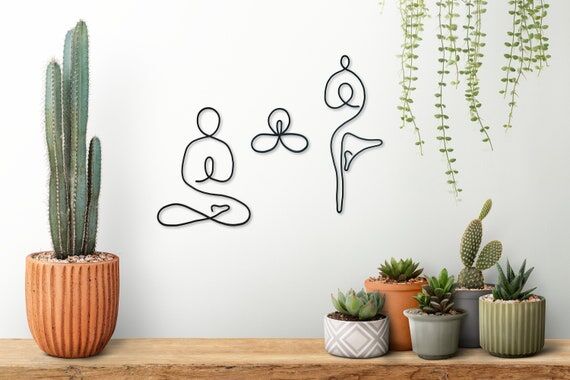 Yoga Gifts Wire Wall Hanging decor, Handmade ...