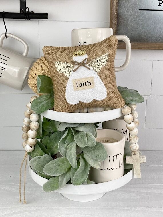 6” Burlap Angel Mini Pillow...