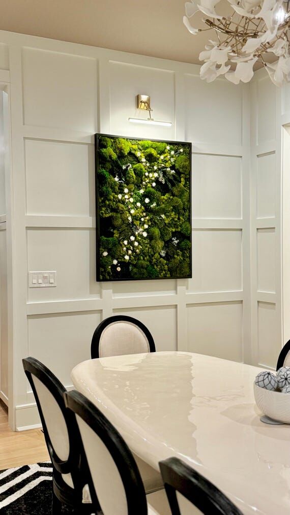 Preserved Moss Wall Art: Floral Garden Home D...