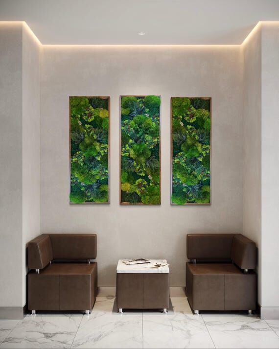 Large Preserved Moss Wall Art: Lush Home Deco...